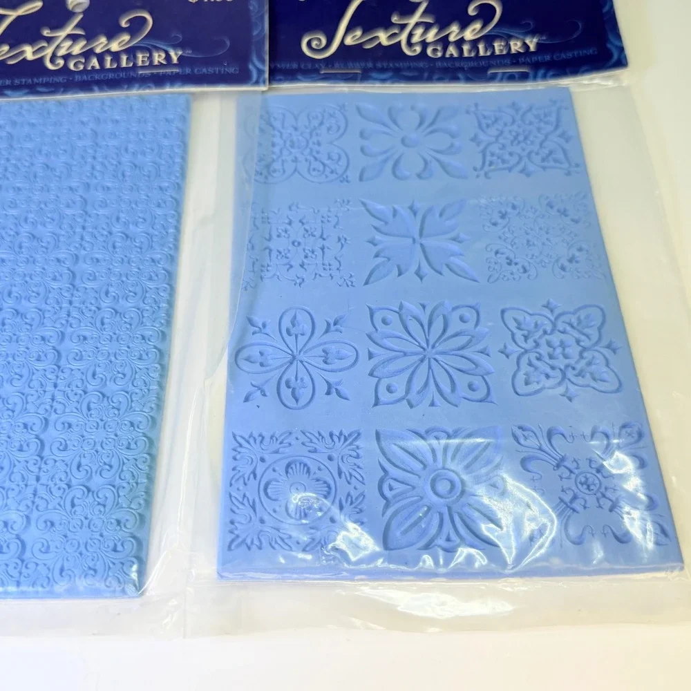 Stampabilities Texture Gallery Rubber Mats for Polymer Clay Set of 6 Blue